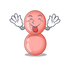 An amusing face neisseria gonorrhoeae cartoon design with tongue out
