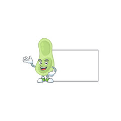 An image of staphylococcus pneumoniae with board mascot design style