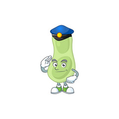 A dedicated Police officer of staphylococcus pneumoniae mascot design style