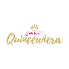 Fototapeta na wymiar Quinceañera Birthday Party for Girl 15 years vector banner