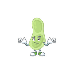 An image of staphylococcus pneumoniae in grinning mascot cartoon style