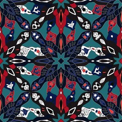 Tribal. Vintage ethnic seamless pattern. Islamic, arab, arabic geometric multicolor summer print. Hipster hand drawn. Aztec neon backdrop. Wallpaper. prints on textiles, fabrics, clothes, boys, girls.