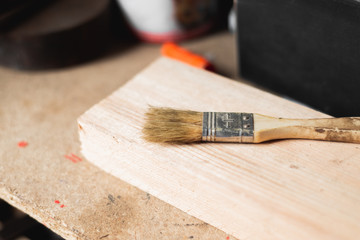 the brush is dirty after painting