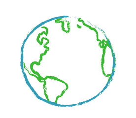 Planet earth on a white background. Silhouette. Vector illustration.