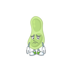 Cartoon picture of staphylococcus pneumoniae with worried face