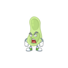 Staphylococcus pneumoniae cartoon character design with mad face