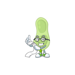 Mascot cartoon concept of staphylococcus pneumoniae with menu list