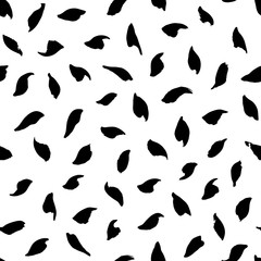 Fototapeta na wymiar Black and white abstract hand drawn seamless pattern