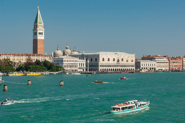 VENICE/ITALY 27TH SEPTEMBER 2006 Water taxis and buses in front of San Marco Square