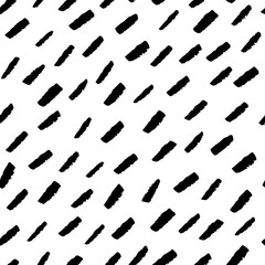 Black and white abstract hand drawn seamless pattern