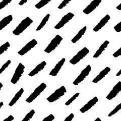 Black and white abstract hand drawn seamless pattern