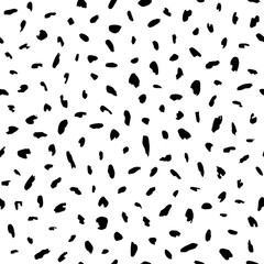 Black and white abstract hand drawn seamless pattern