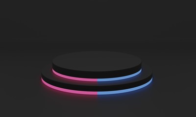 黒のステージ3DCGレンダリング画像