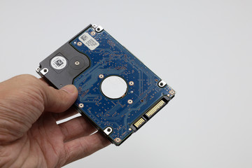 Hard disk isolated on a white background. Computer HDD Hard Disk Drive. Computer Storage Memory. Solid State Drive.
