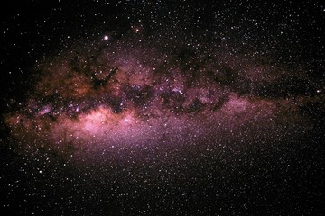 purple milky way galaxy in dark Namibian sky