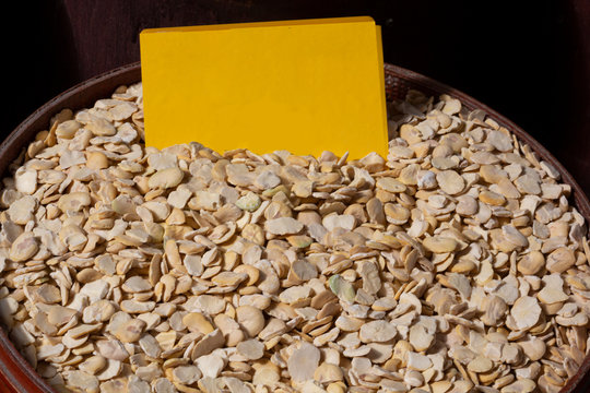 food background from a texture of broad bean close-up