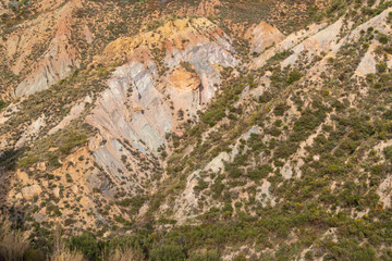 mountainous landscape with badlands in southern Spain