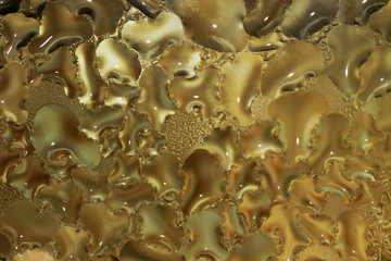 Hot fat droplets deposit on a glass lid