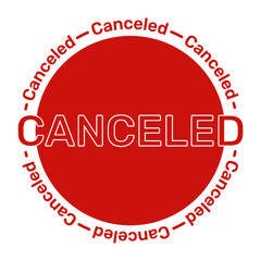 Canceled logo - Vector red and white