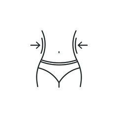 Naklejka premium Weight loss icon line style. Womens diet symbol concept. Vector illustration