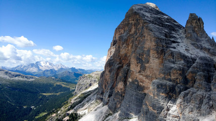 Peak in the Dolomite mountains in Italy, amazing scenery.