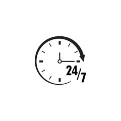 Time 24/7 icon design template vector isolated