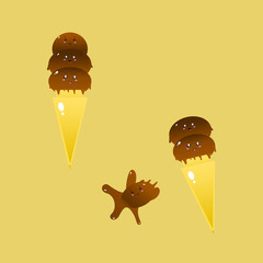 Cute Chocolate Ice Cream Doodle