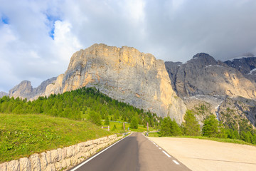 Gardena Pass, Dolomites, South Tyrol, Italy.