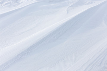 Snow powder on ground.