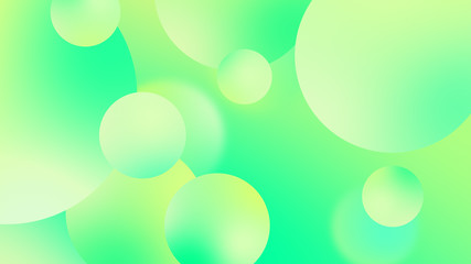 Abstract green balls geometric gradient color background.For graphic design. 3d render illustration.