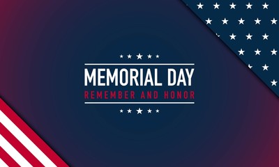 Memorial Day Background Vector Illustration. Remember and Honor.