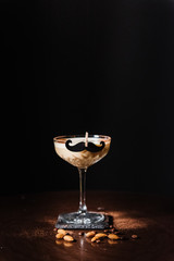 Close-up coffee cocktail with ice.