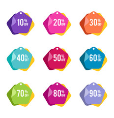 Discount sale symbol element with modern colorful shape design.