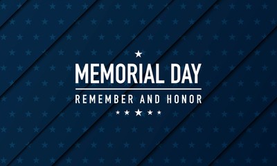 Memorial Day Background Vector Illustration. Remember and Honor. - obrazy, fototapety, plakaty