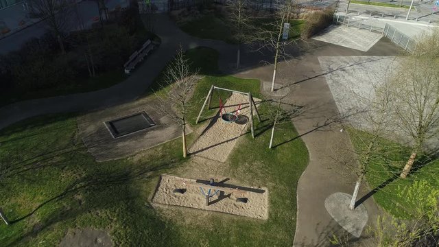 Complete empty Playground in Hambug City while corona lockdown 