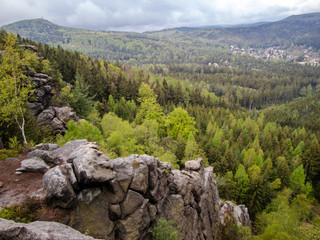 Fototapeta na wymiar Zittau mountains, Oybin, on the Toepfer mountain