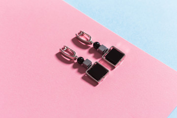 Perfect accessories. Trendy jewelry set. Fashion jewelry and bijouterie. Top view.