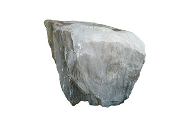 A strange shaped stone isolated on white background. The limestone and shale are mixed together in a strange shape, 