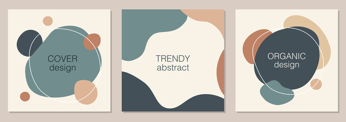 Vector set of minimal fluid organic shapes, abstract background