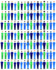 Selection of NHS workers pattern vector