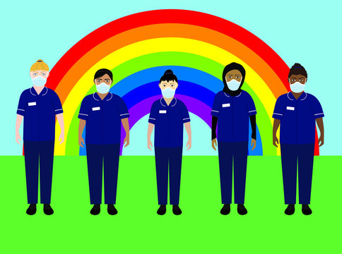 NHS Staff Rainbow Coronvirus Pandemic 2020