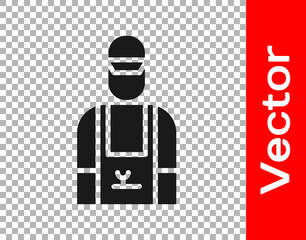 Black Car mechanic icon isolated on transparent background. Car repair and service. Vector