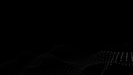 Abstract 3d rendering of seamless looped animation. Modern background design. Abstract futuristic Wave of particles. Futuristic dots background with a dynamic wave.Seamless loop.Digital matrix alpha