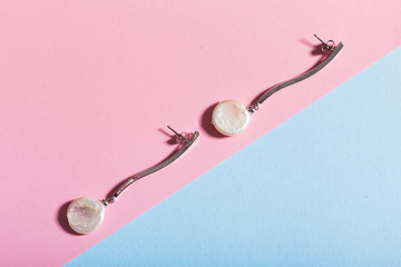 Perfect accessories. Trendy jewelry set. Fashion jewelry and bijouterie. Top view.