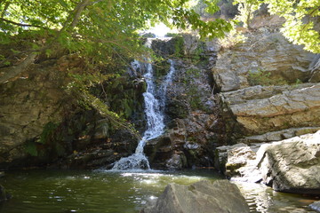 Fototapeta na wymiar waterfall in the forest Thasos
