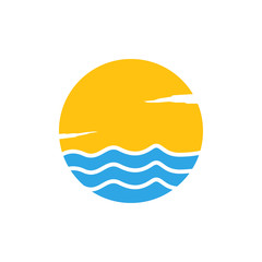 Ocean icon design template vector isolated
