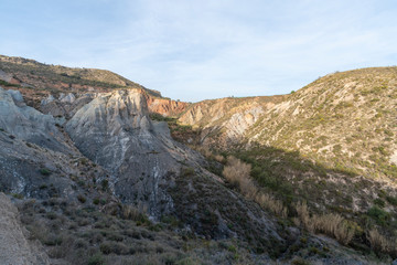 mountainous landscape with badlands in southern Spain
