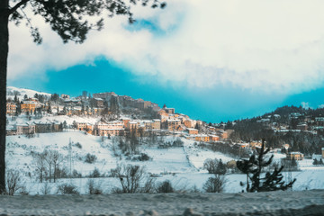 panorama of the city of the city of snow