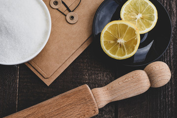 ingredients for baking on the table