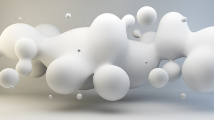 Abstract white liquid floating